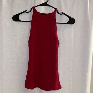 Red Halter Neck Tank Top